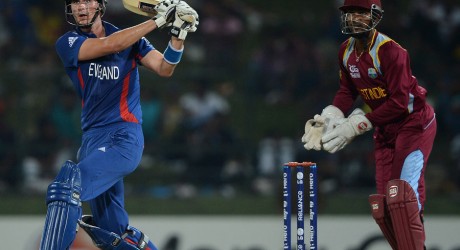 Alex Hales tried to get England's chase moving, England v West Indies