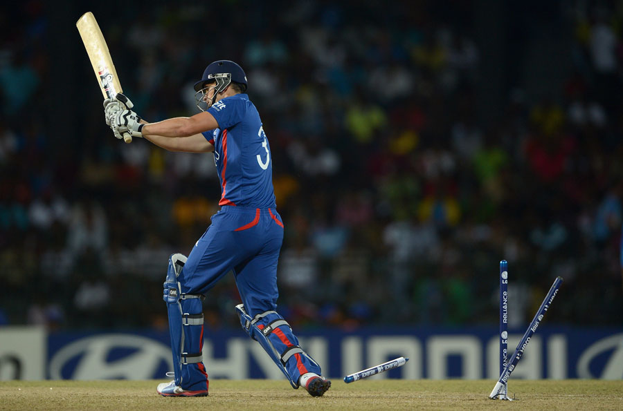 Alex Hales was bowled second ball by Irfan Pathan