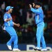 Harbhajan Singh celebrates one of his four wickets Harbhajan Singh celebrates one of his four wickets
