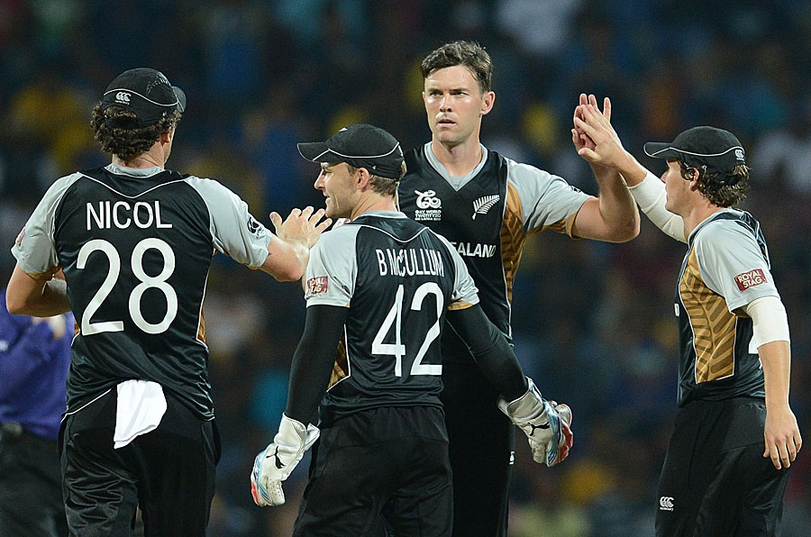 James Franklin and the rest celebrate a wicket
