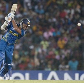 Kumar Sangakkara, newly crowned ICC player of the year, hit a 26-ball 44, studded with a six and two boundaries