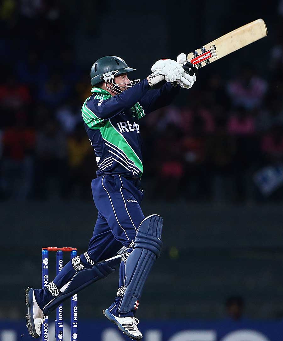 Niall O'Brien cuts over point, Ireland v West Indies