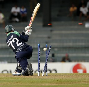 Niall O'Brien was bowled for 20, Australia v Ireland, World Twenty20 2012