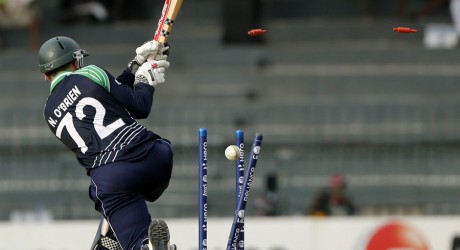 Niall O'Brien was bowled for 20, Australia v Ireland, World Twenty20 2012