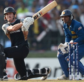 Rob Nicol slogs during his 58, World T20 2012