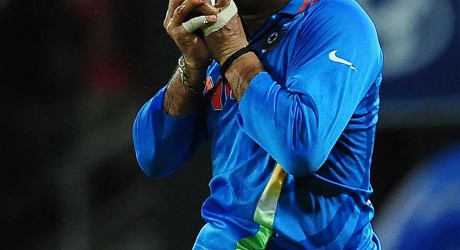 Yuvraj Singh takes a comfortable catch at mid-on, Afghanistan v India