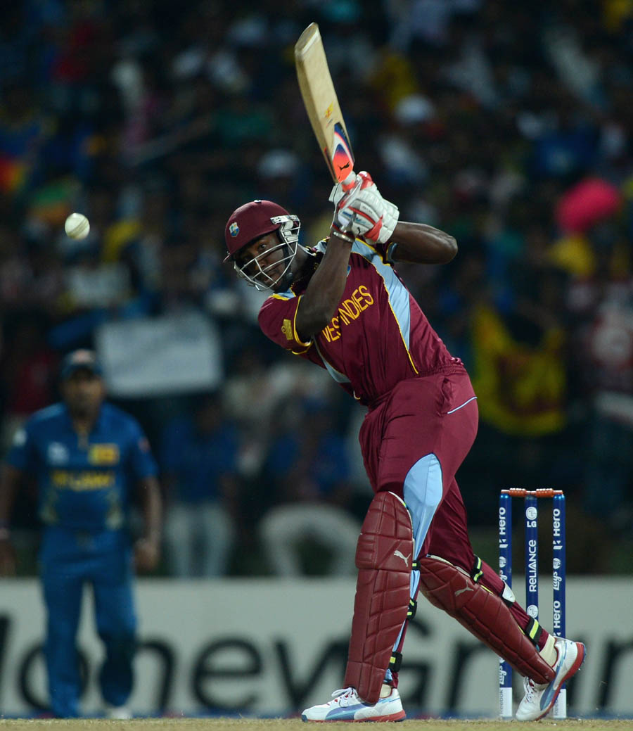 Andre Russell of the West Indies bats