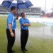 Umpires Adrian Holdstock and Shaun George take stock of the ground at Durban, South Africa v Pakistan Umpires Adrian Holdstock and Shaun George take stock of the ground at Durban, South Africa v Pakistan