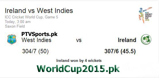 Ireland vs West Indies World Cup 2015