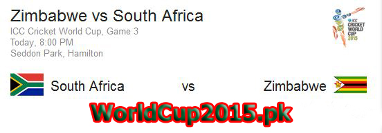 South Africa vs Zimbabwe World Cup 2015