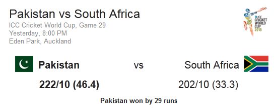 Pak vs SA