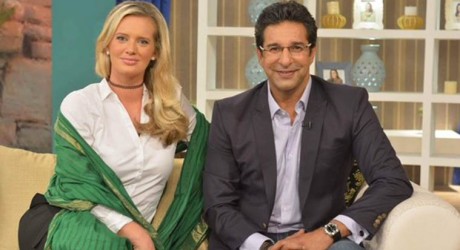 Wasim Akram with Wife Shaniera