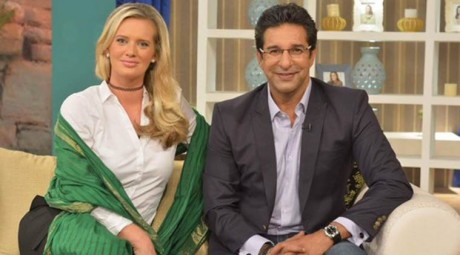 Wasim Akram with Wife Shaniera
