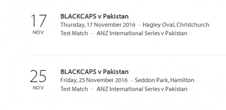 New Zealand Vs Pakistan Test Series Schedule 2016 New Zealand Vs Pakistan Test Series Schedule 2016