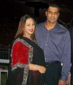 Waqar Younis with Faryal