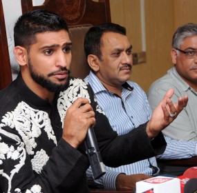 Boxer Amir Khan Attends Press Conference In Lahore