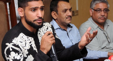 Boxer Amir Khan Attends Press Conference In Lahore