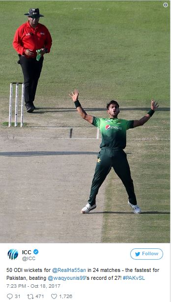 Hasan Ali Break the Record of Waqar Younus