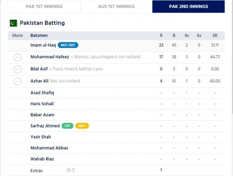 Pakistan Bating 2nd inning