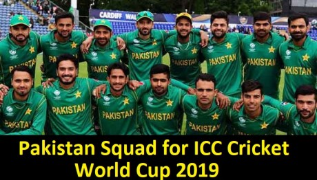 Pakistan squad for ICC cricket world Cup 2019