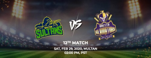 Multan Sultan vs Quetta Gladiators Match 12